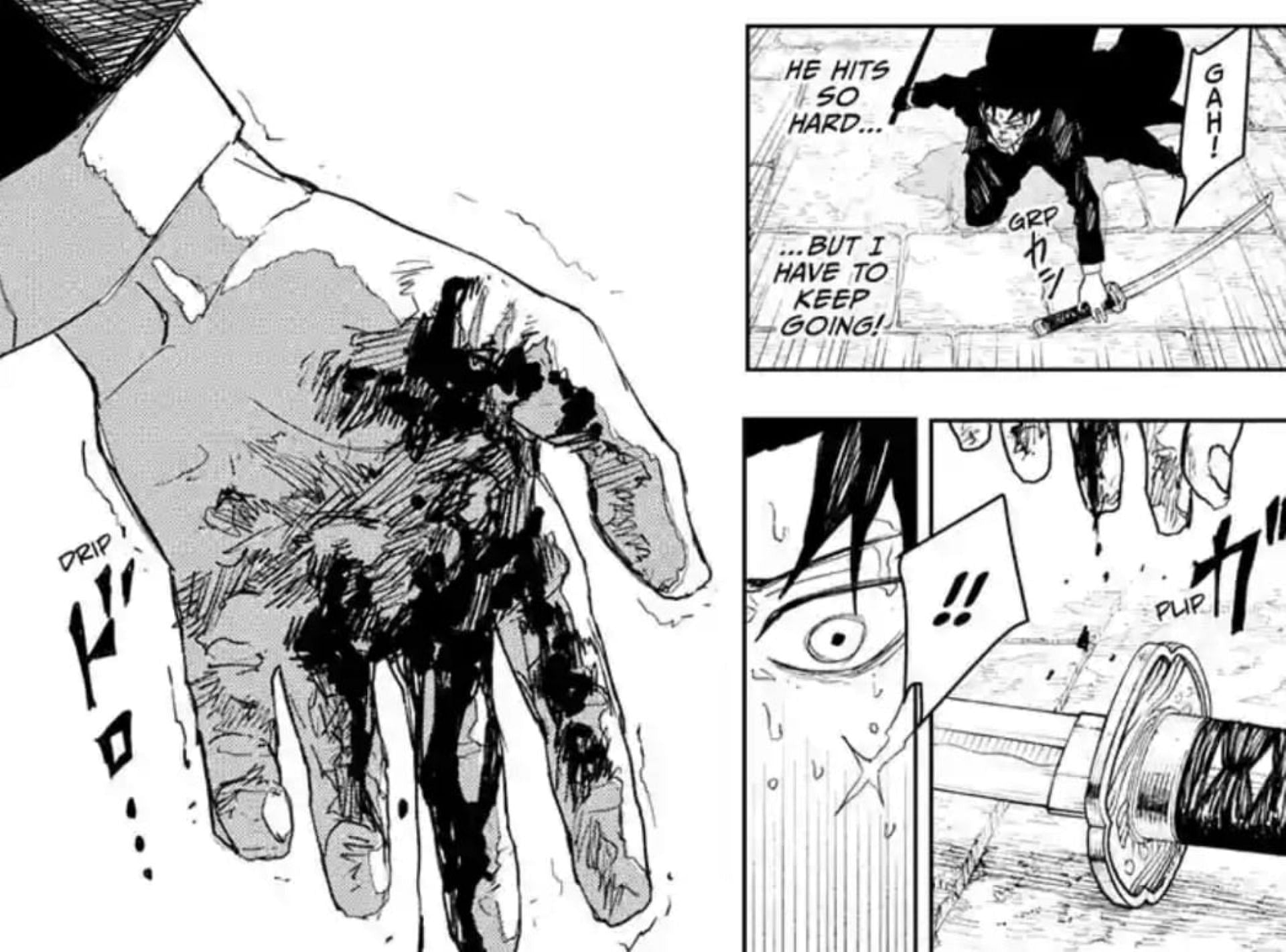 Chihiro's hands, as seen in the chapter (Image via Shueisha)